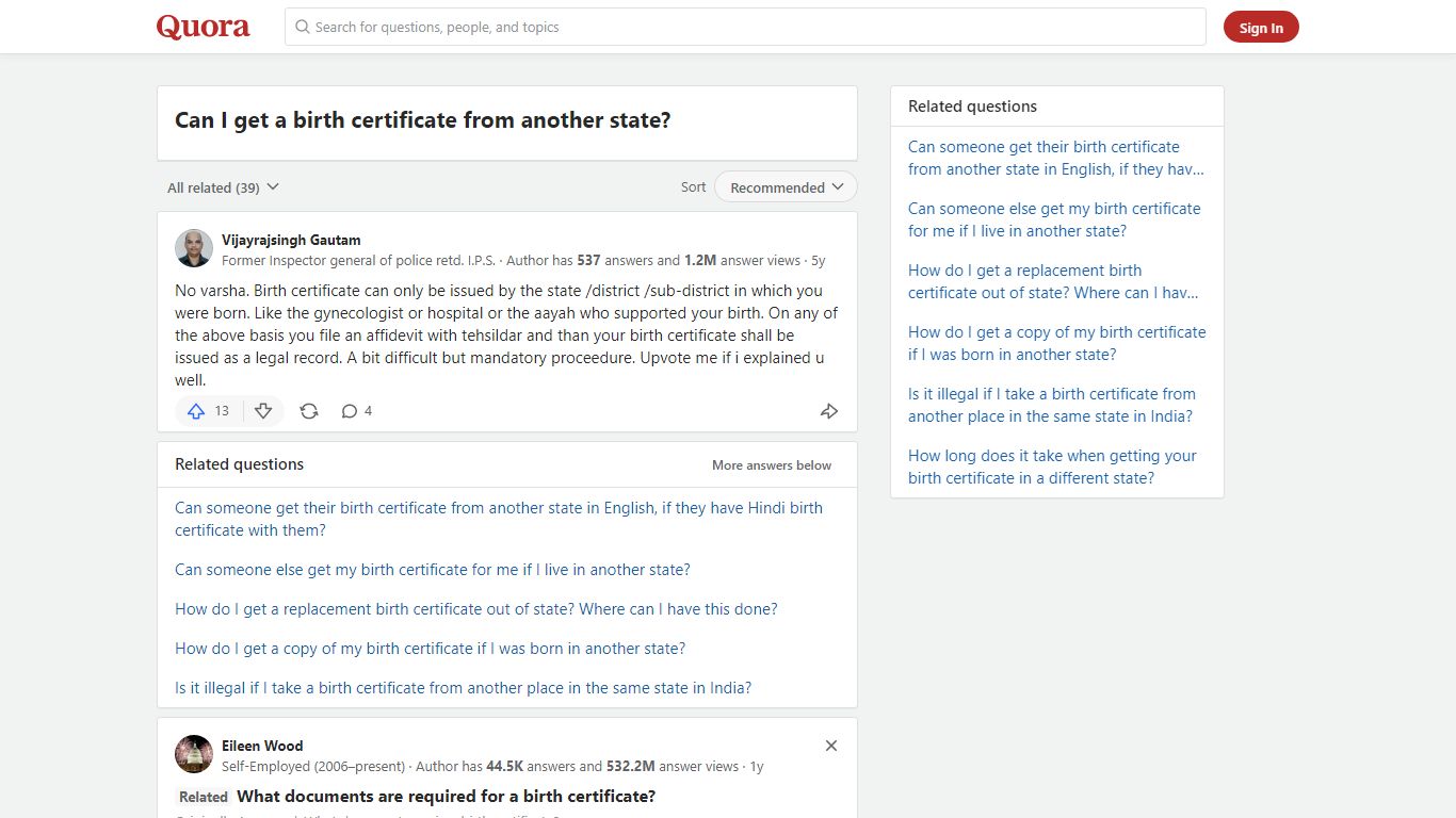 Can I get a birth certificate from another state? - Quora